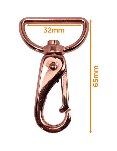 Premium-Metallkarabiner - Roségold 65 x 32 mm
