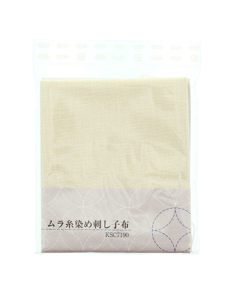 Sashiko-Stoffstück 50 cm x 55 cm - Ecru