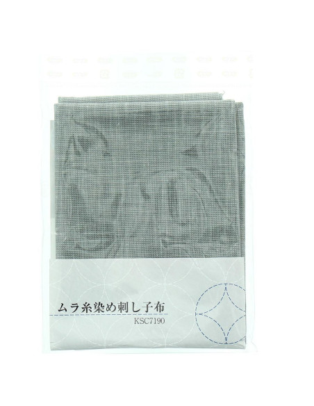 Sashiko-Stoffstück 50 cm x 55 cm - Grau
