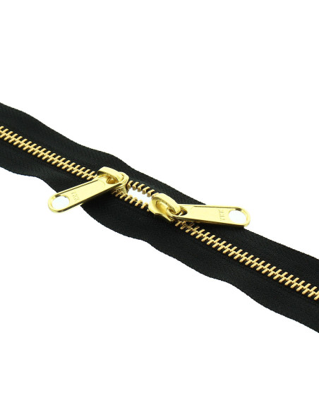 Metallischer Rücken-an-Rücken-Verschluss für Taschen 40 cm - Schwarz und Gold