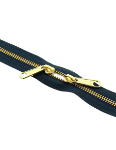 Rückenschluss aus Metall für Taschen 40 cm - Marineblau und Gold
