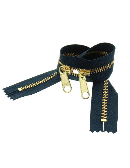 Rückenschluss aus Metall für Taschen 40 cm - Marineblau und Gold