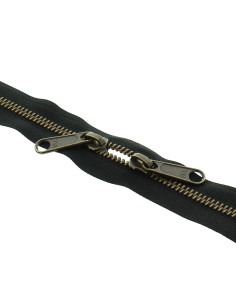 Metallreißverschluss für Taschen 40 cm - Schwarz und Bronze