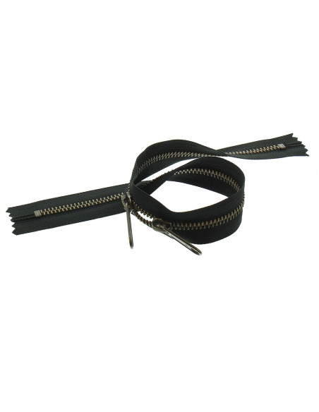Metallreißverschluss für Taschen 40 cm - Schwarz und Bronze