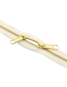 Metallreißverschluss für Taschen 40 cm - Ecru und Gold