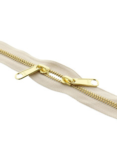 Metallreißverschluss für Taschen 40 cm - Beige und Gold