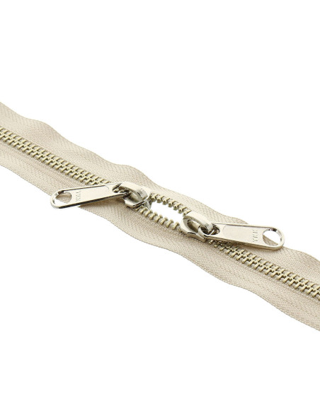 Metallreißverschluss für Taschen 40 cm - Beige und Silber