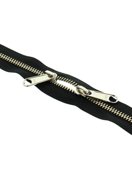 Metallreißverschluss für Taschen 40 cm - Schwarz und Silber
