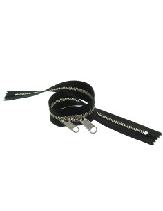 Metallreißverschluss für Taschen 40 cm - Schwarz und Silber 2