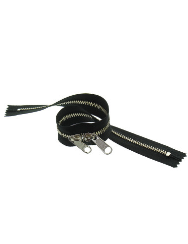 Metallreißverschluss für Taschen 40 cm - Schwarz und Silber