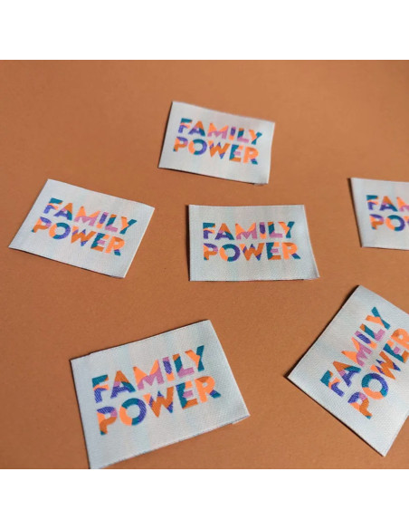 Satz von 6 gewebten Etiketten - Family Power