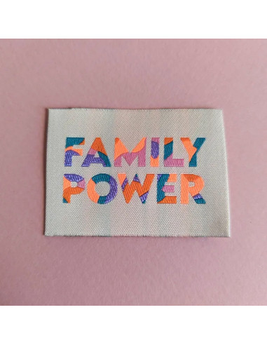 Satz von 6 gewebten Etiketten - Family Power