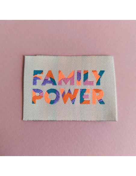 Satz von 6 gewebten Etiketten - Family Power
