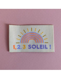 Satz von 6 gewebten Etiketten - 1, 2, 3 Sonne 2