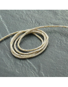 Lurex-Kordel Saxo 2 mm - Ecru und Gold