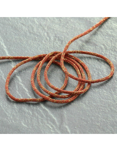 Lurex-Kordel Saxo 2 mm - Terrakotta und Gold