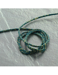 Lurex-Kordel Saxo 2 mm - Petrolblau und Gold