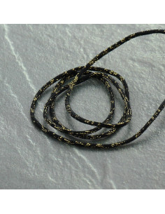 Lurex-Kordel Saxo 2 mm - Schwarz und Gold