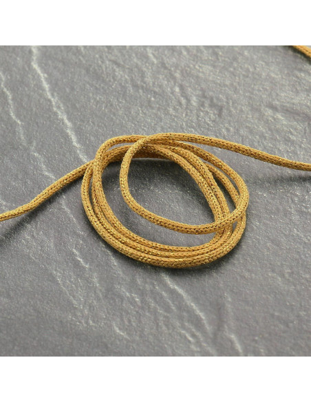 Lurex-Kordel Saxo 2 mm - Ocker und Gold