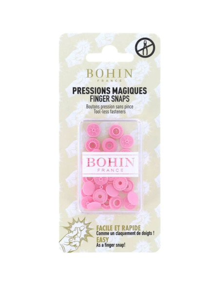 Magische Druckknöpfe ohne Zange 9 mm - Rosa