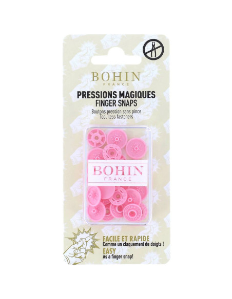 Magische Druckknöpfe ohne Zange 13 mm - Rosa