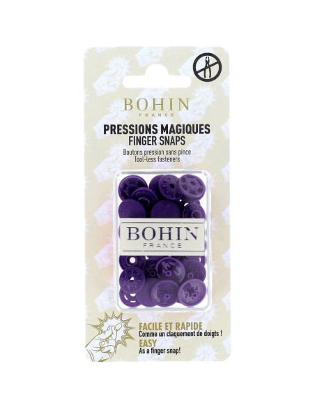 Magische Druckknöpfe ohne Zange 13 mm - Violett