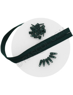 10-Meter-Rolle Nylon-Reißverschluss - Flaschengrün