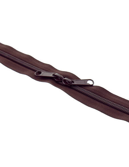 Rückseitiger Nylon-Reißverschluss für Taschen 60 cm - Dunkelbraun