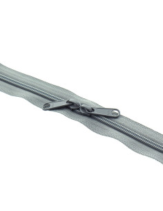 Nylon-Rücken-an-Rücken-Verschluss für Taschen 60 cm - Grau