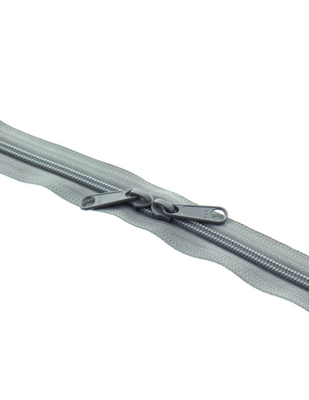 Nylon-Rücken-an-Rücken-Verschluss für Taschen 60 cm - Grau