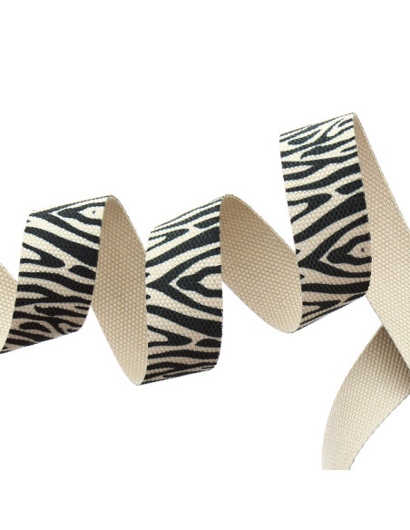 Polyesterband - Beige gestreift