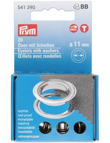 Set mit 20 Ösen mit Unterlegscheiben 11 mm Silber VARIO Creative Tool