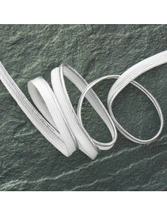 Metallisiertes Paspelband - Silber mit weißem Gewebe
