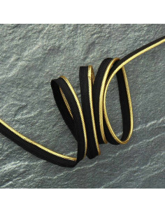 Metallisiertes Paspelband - Gold mit schwarzem Schuss