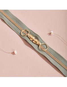 Doppelreißverschluss Gold und Cedar 40 cm - Atelier Brunette