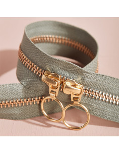Doppelreißverschluss Gold und Cedar 40 cm - Atelier Brunette 2