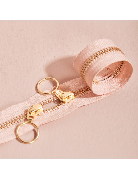 Doppelreißverschluss Gold und Maple 40 cm - Atelier Brunette