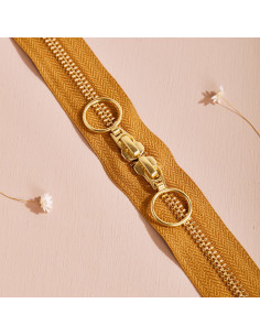 Doppelreißverschluss Gold und Ocker 40 cm - Atelier Brunette