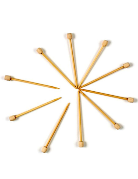 10 Stricknadeln aus Bambus