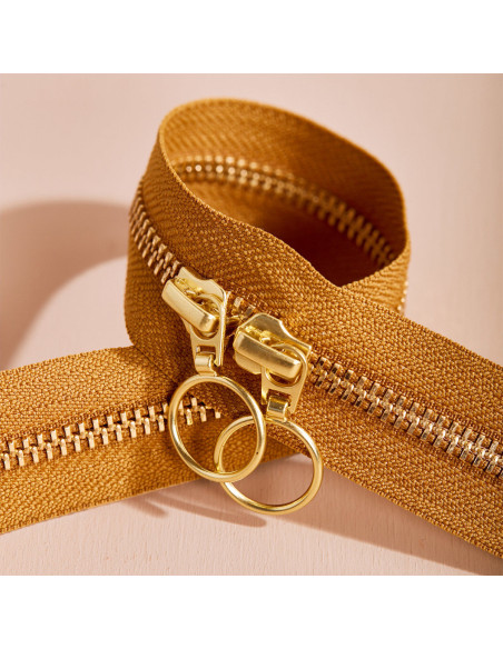 Doppelreißverschluss Gold und Ocker 40 cm - Atelier Brunette