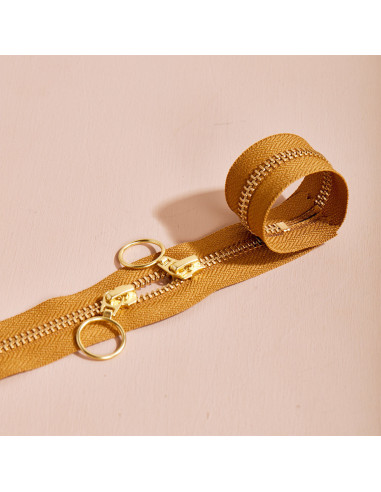 Doppelreißverschluss Gold und Ocker 40 cm - Atelier Brunette