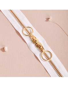 Doppelreißverschluss Gold und Off White 40 cm - Atelier Brunette