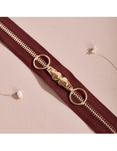 Doppelreißverschluss Gold und Rost 40 cm - Atelier Brunette