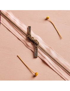 Doppelreißverschluss Messing und Ahorn 40 cm - Atelier Brunette