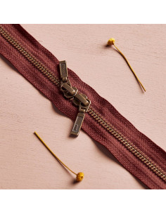 Doppelreißverschluss Messing und Rost 40 cm - Atelier Brunette
