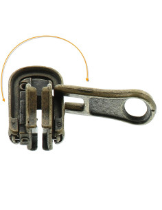Doppelter Schieber für synthetischen Reißverschluss 6 mm - Bronze