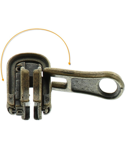 Doppelter Schieber für synthetischen Reißverschluss 6 mm - Bronze