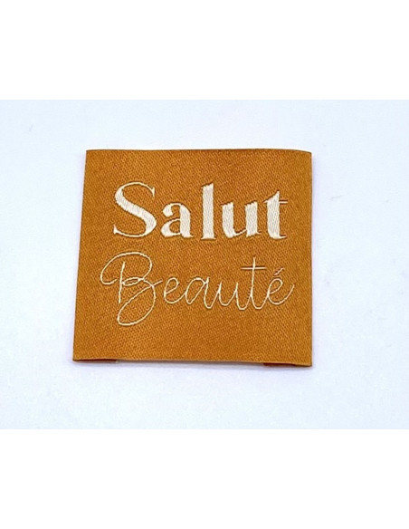 Satz von 5 gewebten Aufnähern zum Aufnähen Salut Beauté - Safran