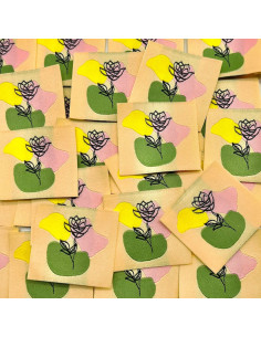 Satz von 5 gewebten Aufnähern zum Annähen mit Blumenmotiv