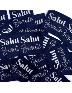 Satz von 5 gewebten Aufnähern zum Aufnähen Salut Beauté - Marine